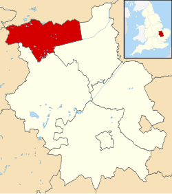 City of Peterborough shown within Cambridgeshire