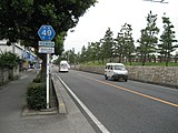 足立越谷線と草加松原（草加市）