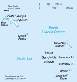 Georgia del Sud e Isole Sandwich Australi - Mappa