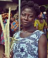 A Krobo woman with a tribal mark for identification