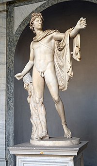 Apollon du Belvédère, copie romaine d'un original du IVe siècle av. J.-C. de Léocharès, musée Pio-Clementino.