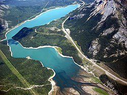 Barrier Lake, letecký pohled