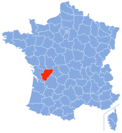 Департамент Шаранта на карті Франції