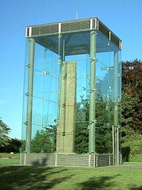 Sueno's Stone (c. 9th century) in Forres, Scotland, displaying efforts at modern preservation of the Pictish stones