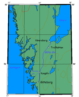 Plasseringa til Göta älv