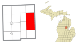 Location within Gladwin County