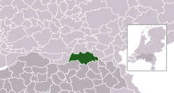 Highlighted position of Oss in a municipal map of North Brabant