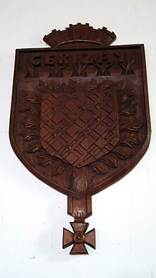 Wall plaque in St Martin's Church, the parish church of Chipping Ongar, Essex, England