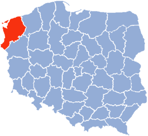 Щецинское воеводство на карте