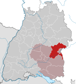 Elhelyezkedése Baden-Württemberg térképén