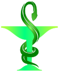 Äskulapschlange mit Trinkschale als Symbol der Apotheker