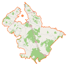 Mapa konturowa gminy wiejskiej Grajewo, w centrum znajduje się punkt z opisem „Podlasek”