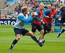 Jonny Wilkinson balle en main lors d'un entraînement