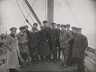 Lied and Nansen with Russian officers on Yenisei