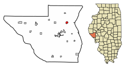 Location of Griggsville in Pike County, Illinois.