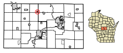 Location of Milladore in Portage County, Wisconsin.