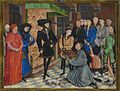 Le duc de Bourgogne Philippe le Bon et son fils Charles reçoivent l'hommage de l'auteur des Chroniques du Hainault (1447).