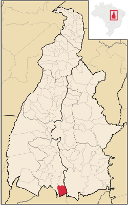 Localização de Palmeirópolis no Tocantins