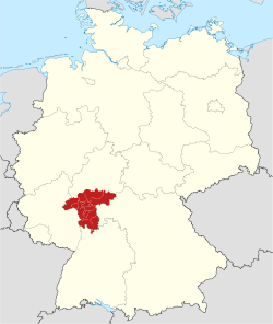 Locatie Regierungsbezirk Darmstadt in Hessen