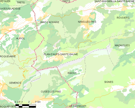 Mapa obce Plan-d’Aups-Sainte-Baume