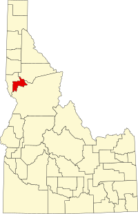 Map of Ajdaho highlighting Lewis County