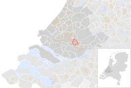 Locatie van de gemeente Ridderkerk (gemeentegrenzen CBS 2016)
