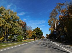 New York State Route 19 northbound entering Clarkson Corners.