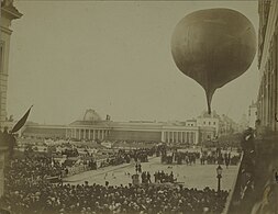 1864: Dritter Aufstieg von Le Géant in Brüssel, fotografiert von Louis Joseph Ghémar