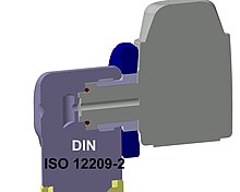 Section view of valve to regulator connection