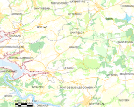 Mapa obce Hanvec