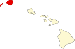 Map of Hawaii highlighting Kauai County