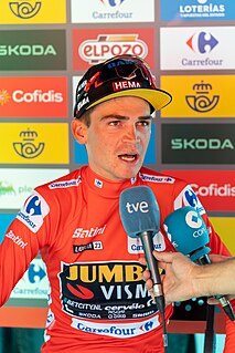 Sepp Kuss 2023 im roten Trikot der Vuelta a España 2023