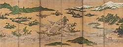 16世紀後半の近江国の風景を描いた『近江名所図』。