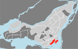 Ligging van Verdun op die Montréal-eiland