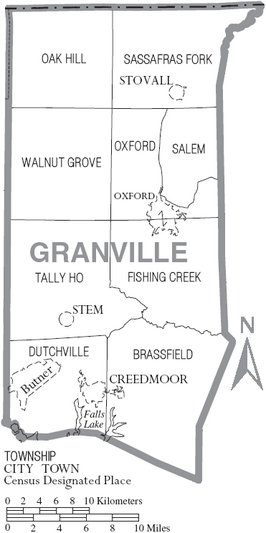 Kaart van Granville County