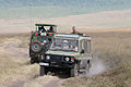 Safari vehicles in the Ngorongoro crater