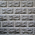 Suburban brick wall using running bond arrangement, U.S.