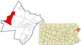 Location in Pike County and the state of Pennsylvania.