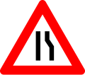 A7c: Road narrows on the right