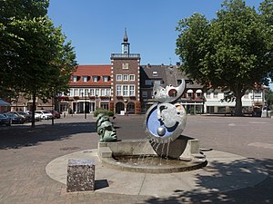 Borken, sculptuur op de Markt