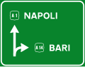 Directions on a motorway