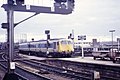 The Blue Pullman in grey and blue livery arriving at Bristol Temple Meads in 1973.