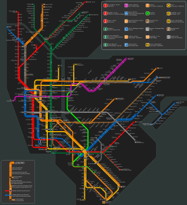 Routekaart van de Metro van New York