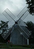 The Jonathan Young Windmill, a restored, working eighteenth-century windmill next to Town Cove