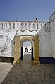 View from the gate to the front part of the fort, in the back the main gate with stairs to Shama