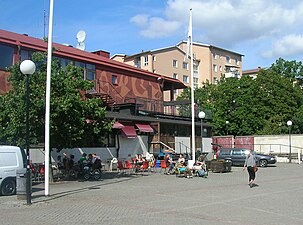 Uteservering på Årsta torg