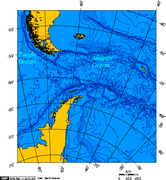 Le passage de Drake entre l'Amérique du Sud et l'Antarctique.