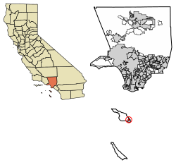 阿瓦隆在洛杉矶县的位置