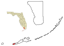 Location in Monroe County and the state of Florida