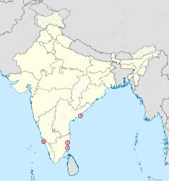 Localizacion de Pondicherry en Índia